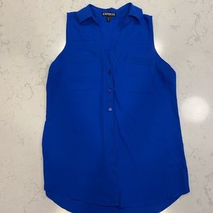 Dressy sleeveless shirt blue